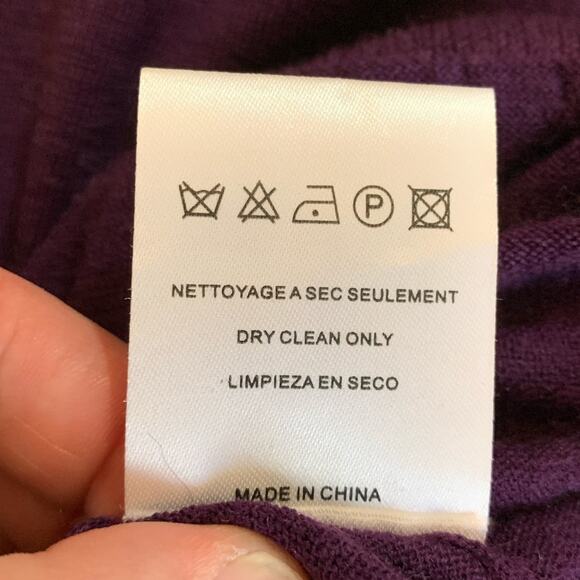 Sandro deep purple open criss cross back wool blend sweater size 1 or Small - Picture 12 of 12